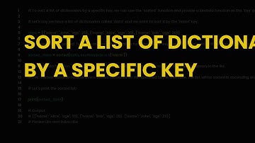 Sort a list of dictionaries by a specific key
