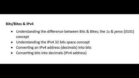 Bits, Bytes and IPv4