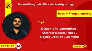 34 | Java | Dynamic Polymorphism | Abstract classes | Need | Object Creation | Examples #java #class