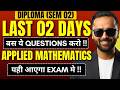 Last 2 Days Roadmap 😱 | Diploma MSBTE Sem 2 Applied Mathematics | बस Questions यही Aayenge 🔥