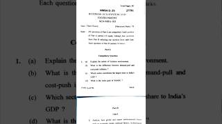 Business Eco-System and Environment | Previous year question paper 2025 | MBA 1ST Sem #kuk#exams#mba