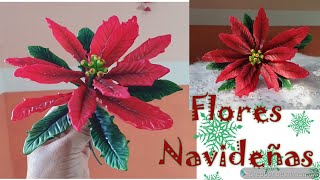 Cómo hacer FLORES NAVIDEÑAS / manualidades para navidad