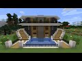 minecraft - havuzlu modern malikane yapımı