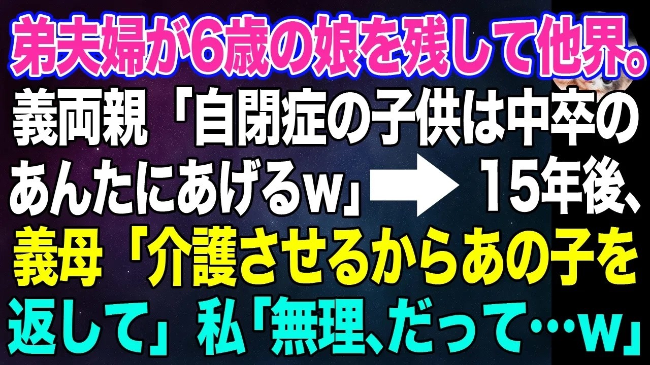 「澪は今、国立大学の医学部に通っています。」と私が電話口で言った瞬間、組さんの声が裏返った。「う、嘘よ！」だが、これはほんの序章に過ぎなかった。十五年間、私の娘として育てた澪が、自分たちの孫だと主張する、かつて澪を「でき損ない」と呼び、押し付けた夫婦が、今度は私たちの前に忽然と現れたのだ。私は守り抜く。この子の未来だけは。 --- **CTA:**...