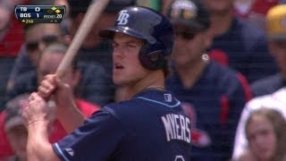 TB@BOS: Myers flies out in first Major League at-bat