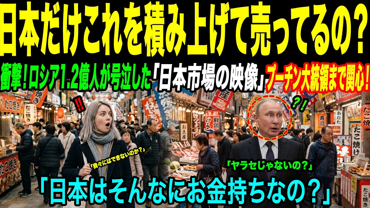 【海外感動秘話】「数百万相当が道端に!?」日本の市場を目撃したロシア人女性が腰を抜かす！ロシア全土で2300万再生を記録した衝撃映像の正体とは？