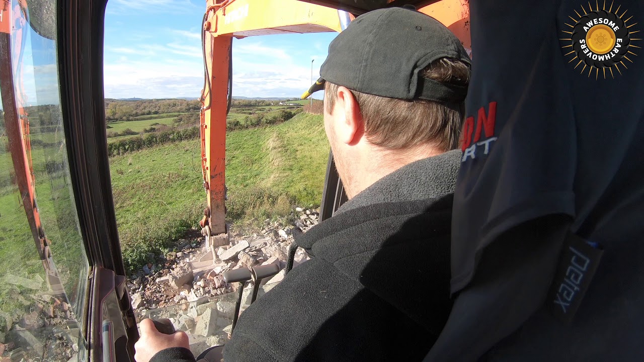 Loading the Crusher with Concrete and Brick Rubble