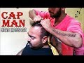 Cap man head massage with neck  hair cracking  asmr massage