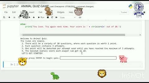 Animal Quiz Game Using Python