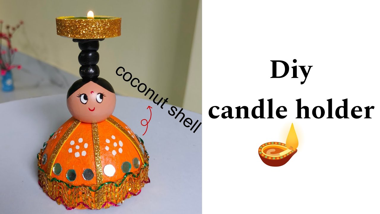 Coconut shell candle holder 🪔 Diy candle holder| |Diy tea light holder 🪔 cute idea 💡