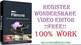 How to Register Wondershare video Editor Free Full Version 2016| License free| No water mark