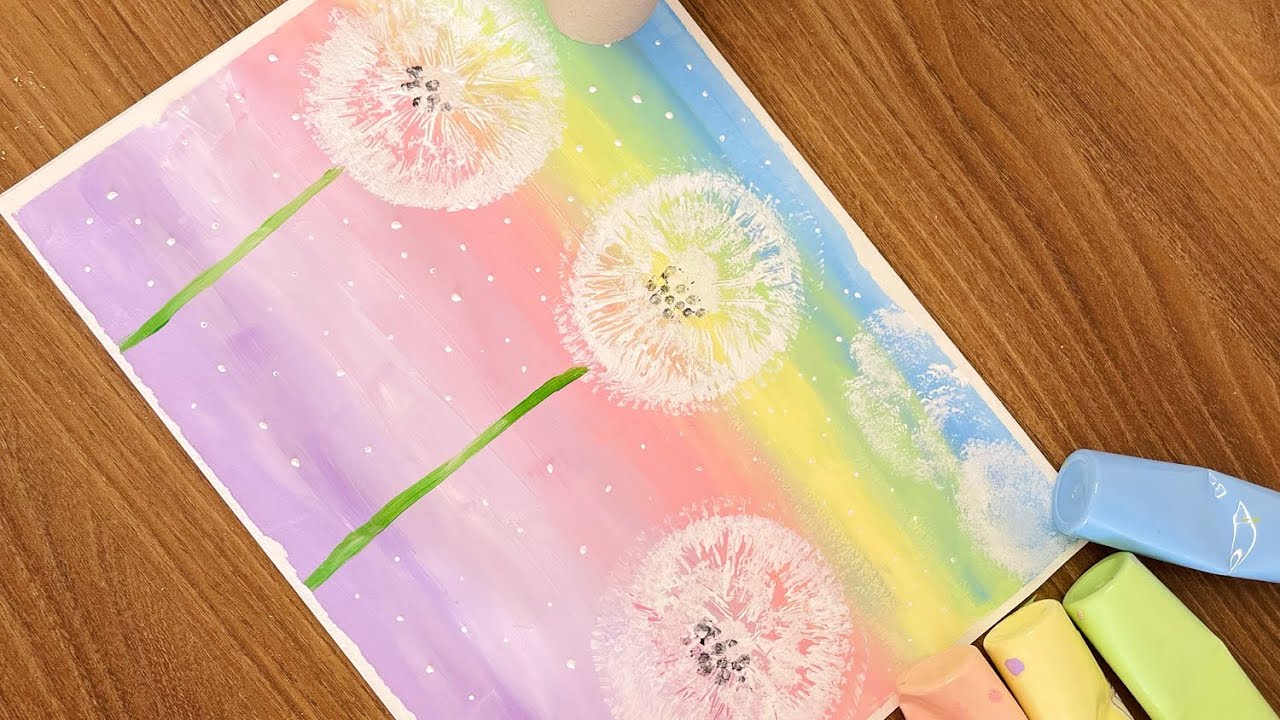 Tuvalet Kağıdı Rulosu ile Karahindiba Çizimi Toilet Paper Rolls