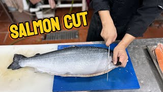 Salmon Cut Skills -How To Cut Whole Salmon Fillet For Resturant KL inside