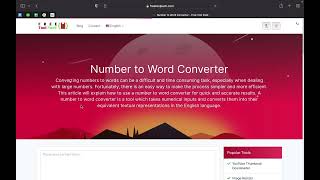 Number to Word Converter: Convert Numbers to Text in Various Languages