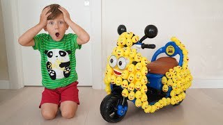 Senya and Dad play in the Children's professions! Senya put together a cool Minion Bike!