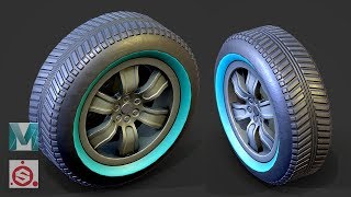 Autodesk Maya 2019, Substance Painter - Stylized Tire