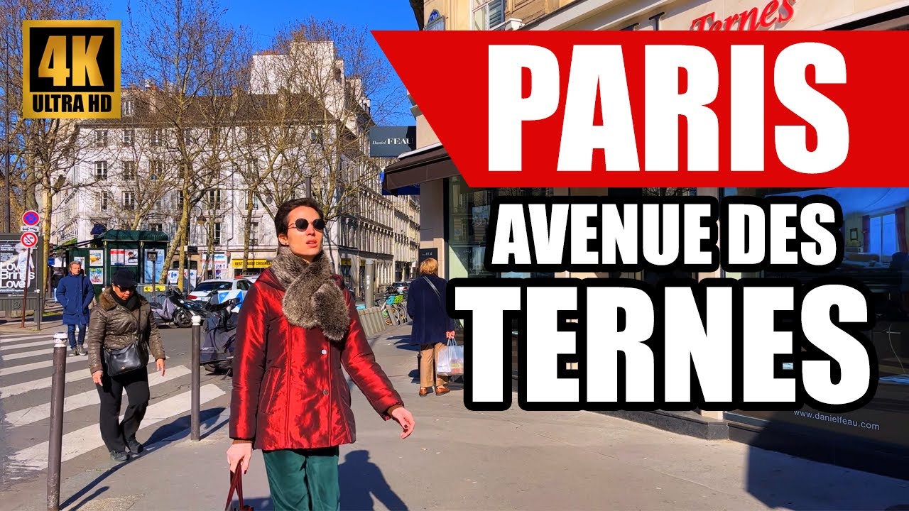 【4K】Paris Morning Walk Along Avenue des Ternes (Ultra HD 60fps)