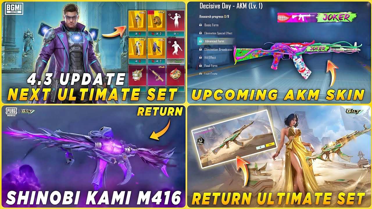 🔴 NEXT ULTIMATE SET | UPGRADABLE JOKER AKM SKIN | SHINOBI KAMI M416 RETURN? | RETURN ULTIMATE SET 🤩