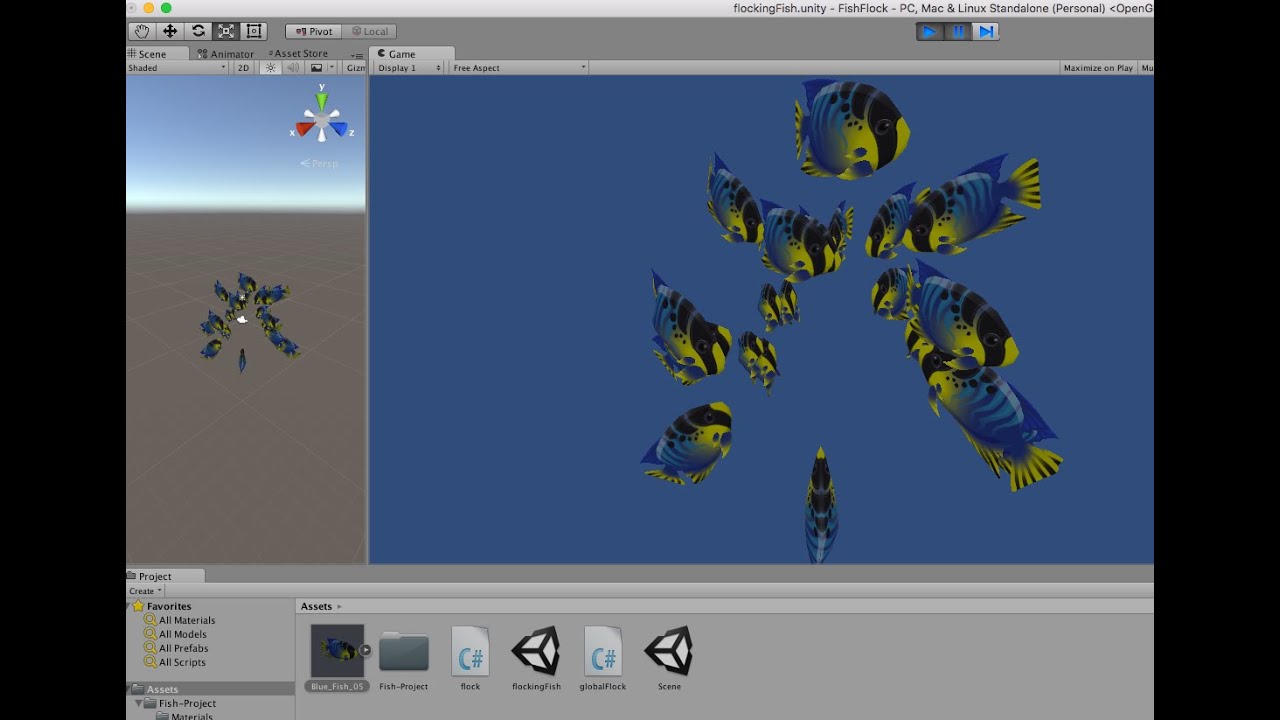 flocking-fish-in-unity-5-creating-schooling-behaviour-with-simple-ai-youtube