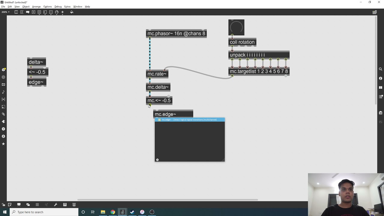 Rotating Clock Divider using mc (multichannel) in Max/MSP - YouTube