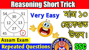 Reasoning Short Trick | For Assam Police, SSC, Railway, Group D #shorts