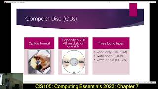 Celebrity CIS105: 10/14/25: Computing Essentials 2023: Chapter 7 (Secondary Storage) Wealth