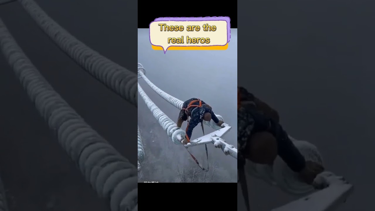 Real Heroes: Working on High Tension Wires in Extreme Cold Weather and Snow