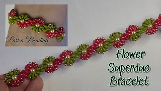 DIY Superduo Flower Bracelet Tutorial 🌸