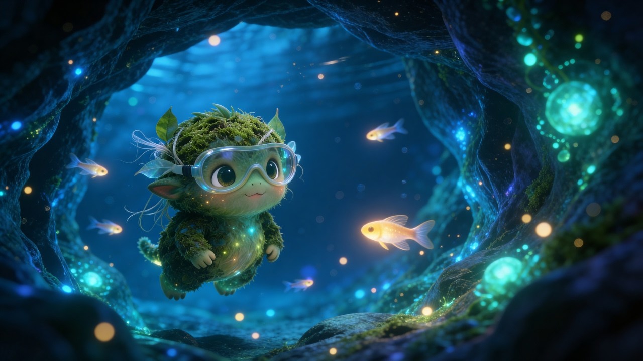 Magical Underwater Cave 🌊 Mossling Deep Sleep Music | Relaxing Ambient Fantasy