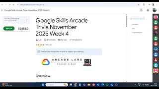 Google Skills Arcade Trivia November 2025 Week 4 || Lab Solution || Google Cloud Arcade 2025