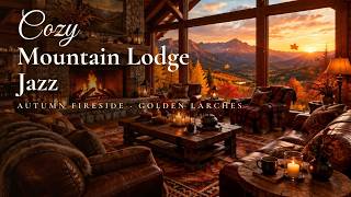 Cozy Halloween Mountain Lodge 🍂 Autumn Jazz, Crackling Fire & Sunset for Relaxing & Study (3 Hours)