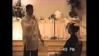 Marv surprises Sherill with an original song at their wedding Jan 2000