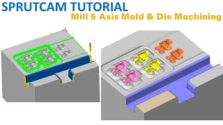 SprutCAM Tutorial #159 | Mill 3D  Mold & Die Toolpath Machining