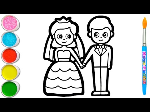 Wedding Picture Drawing, Painting and Coloring for Children | Let&rsquo;s Learn How to Draw Easy #159