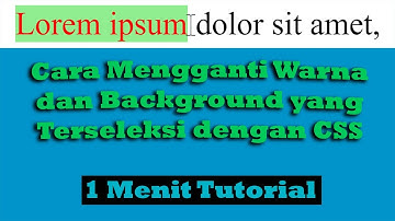 Cara Mengganti Warna dan Background yang Terseleksi dengan CSS | 1 Menit Tutorial