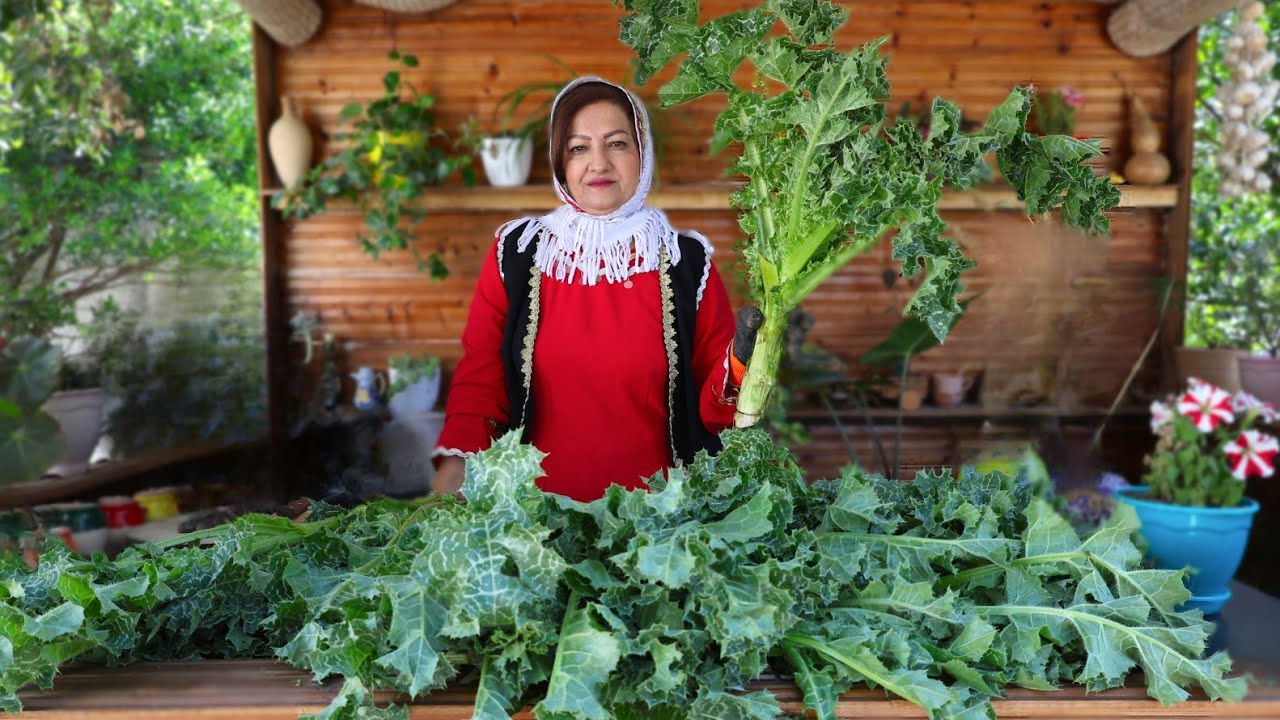 Special Stew with Spear Thistle ( kangar ) ☆ Iran Village Cuisine