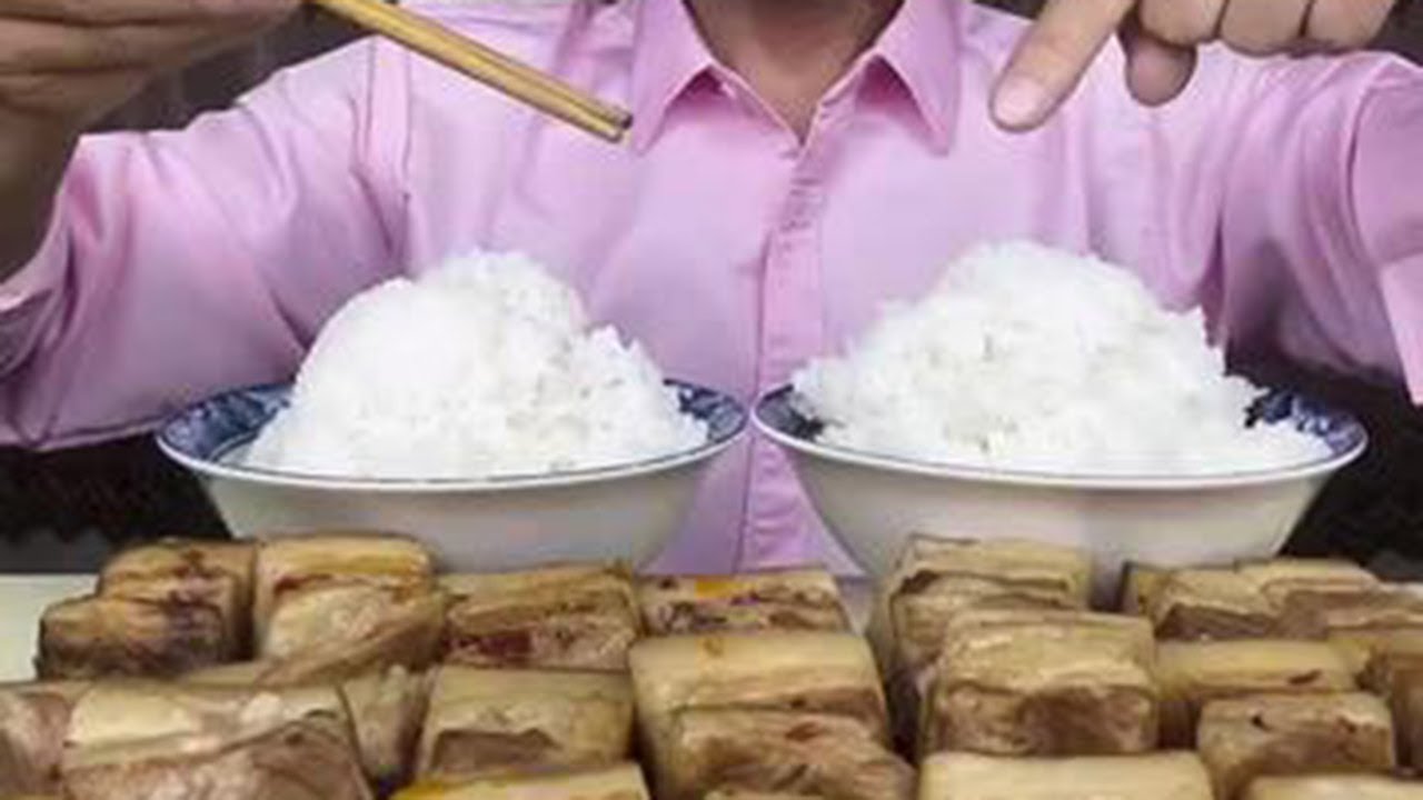 請大家和我一起吃米飯和豬肉美食多樣豬肉白飯日常菜餚