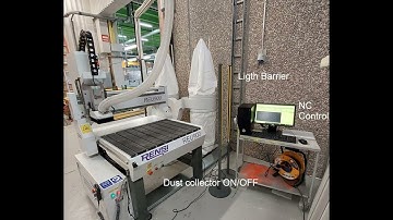 REU900 CNC router with the Dust Collector