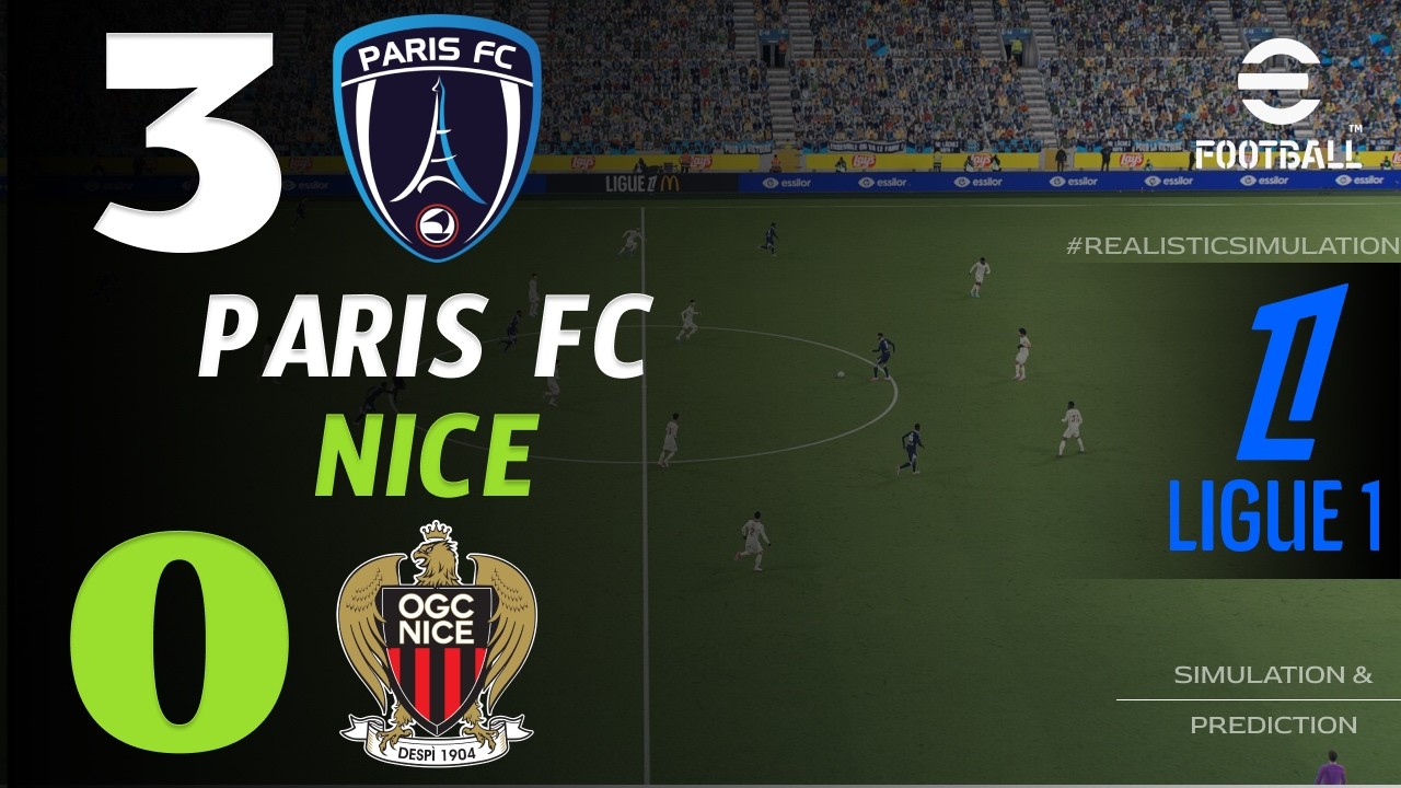 🔴 Résumé : Paris FC - Nice 3 - 0 I HIGHLIGHTS | Ligue 1 2026/27 – Simulation Efootball Pes21