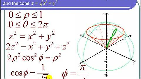 Using Spherical Coordinates to Find the Volume Between a Cone and a Sphere