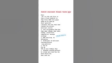 cs610 current final terms ppr #studyloop #vu #2023 #finalterm #virtualuniversity #exam