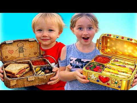 RICH LUNCH BOX vs POOR LUNCH BOX with Melissa and her Little Brother