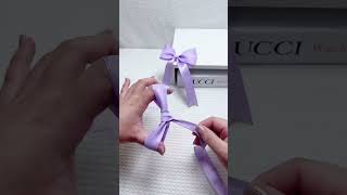 Double ear bow. Teach you how to quickly tie a beautiful bow with your fingers in three seconds.