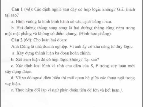 đề thi logic học - youtube