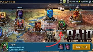 Raid: Shadow Legends- early level dungeon play(Spider's Den stage 6) super raids enabled Raid: Shadow Legends- early level dungeon play(Spider's Den stage 6) super raids enabled