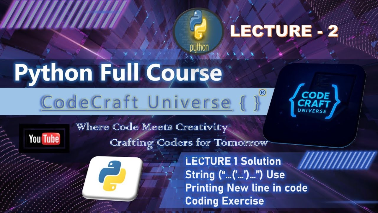 Python complete course - Lecture 2 - YouTube