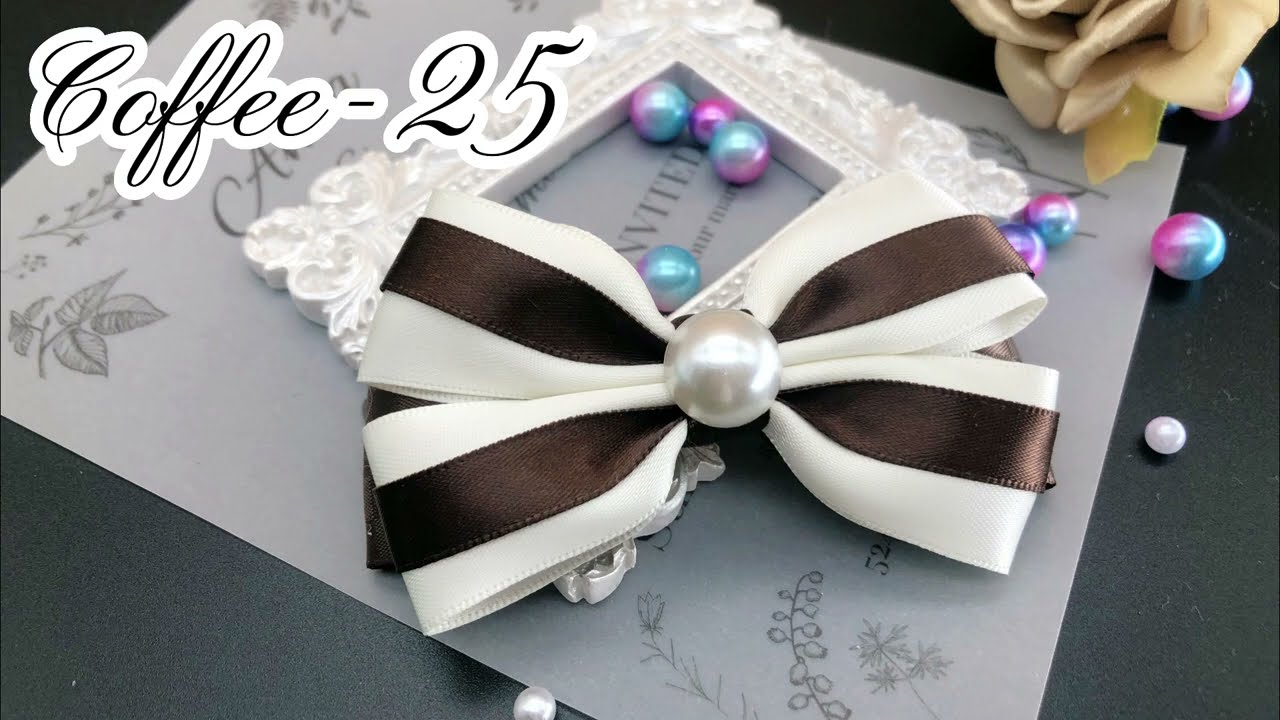 Handcraft Hair Accessories (Hair Bow with Accessory) - Coffee 25