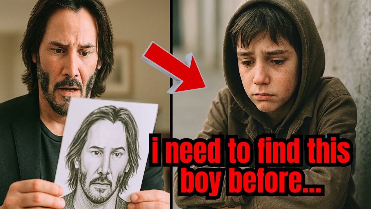 Homeless boy sketches a portrait of Keanu Reeves on a napkin — days later, Keanu urgently searches..