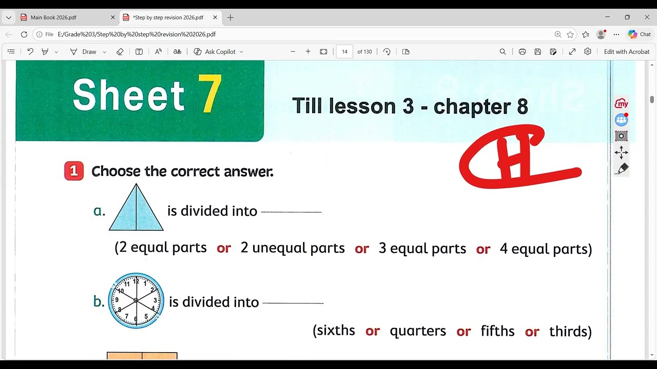 Gr3 - chapter 8 - Revision part 1 - Sheets from 6 to 9