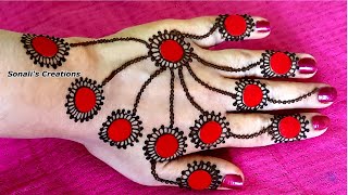 New Easy Trick Mehndi Design Using Bindi 2021 Trick Jewellery Mehndi Design By Sonalis Creations